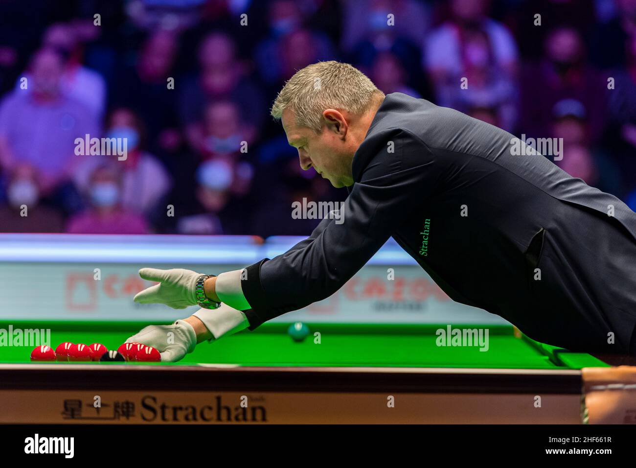 Londra, Regno Unito. 14th Jan 2022. Judd Trump contro Kyren Wilson il giorno 6 si disegna durante il 2022 Cazoo Master ad Alexandra Palace venerdì 14 gennaio 2022 a LONDRA INGHILTERRA. Credit: Taka G Wu/Alamy Live News Foto Stock