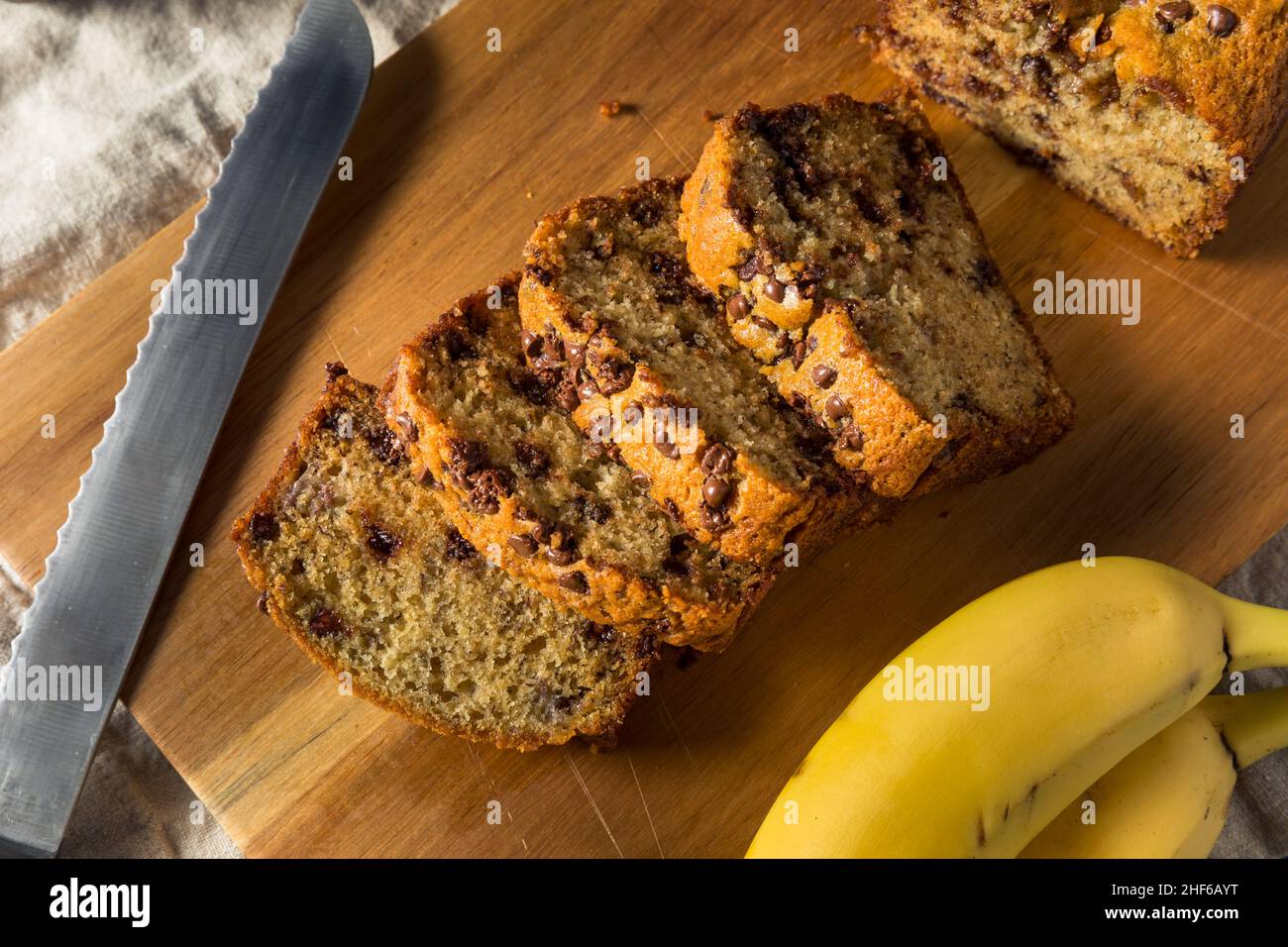 Pane Banana al cioccolato fatto in casa pronto a mangiare Foto Stock