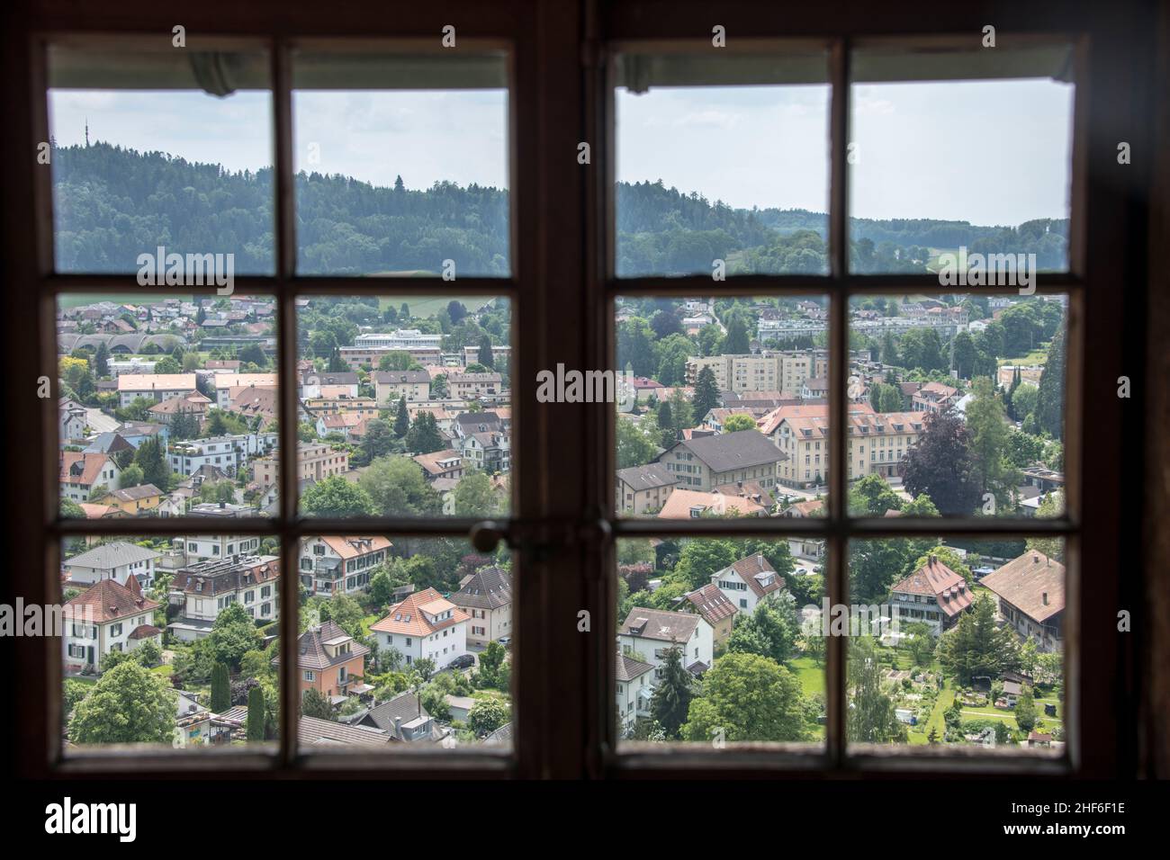 Piccola città di Burgdorf nella valle di Emmen (Emmental), Svizzera Foto Stock
