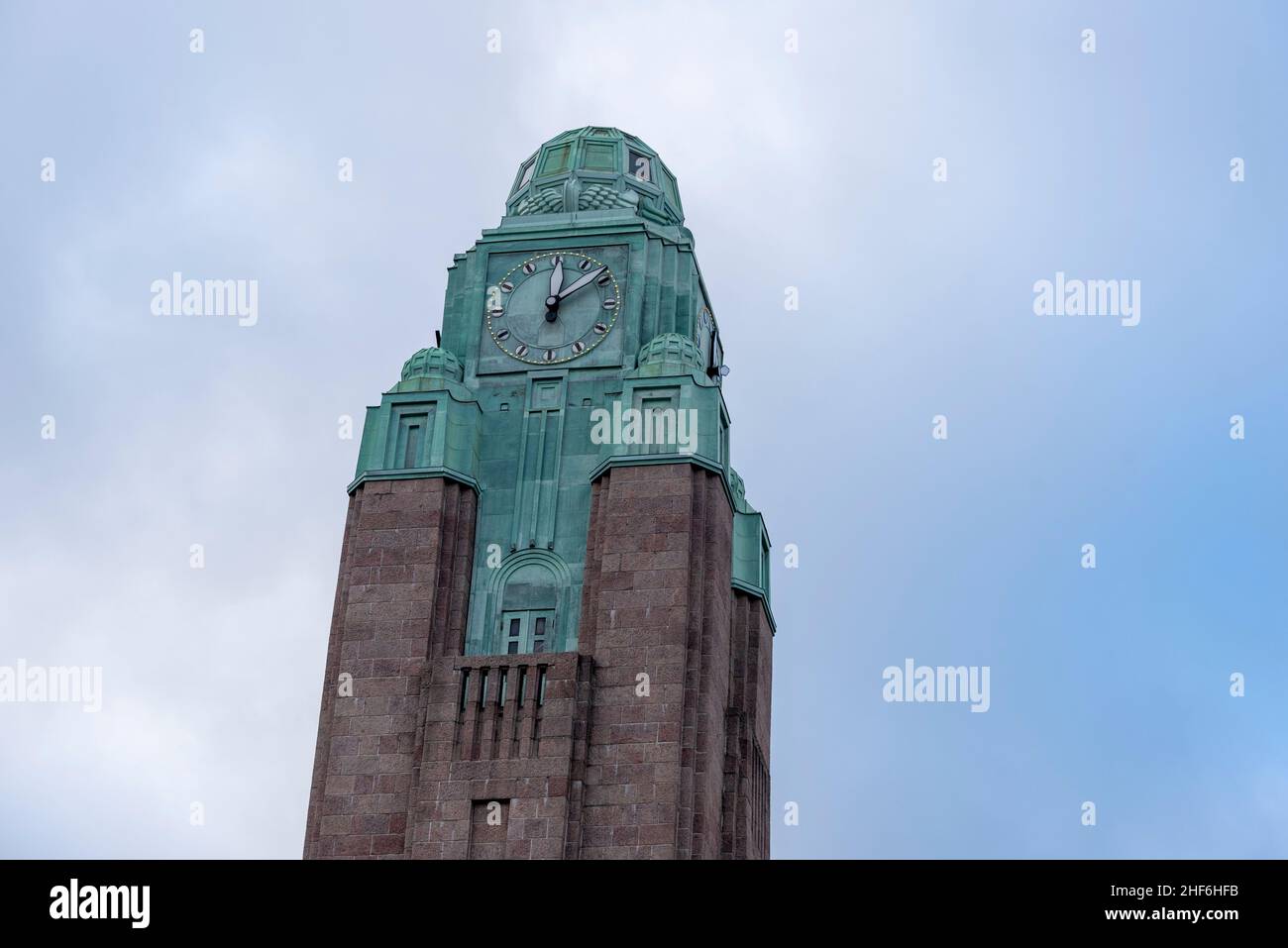 Finlandia, Helsinki, Torre dell'Orologio, Stazione Centrale di Helsinki Foto Stock