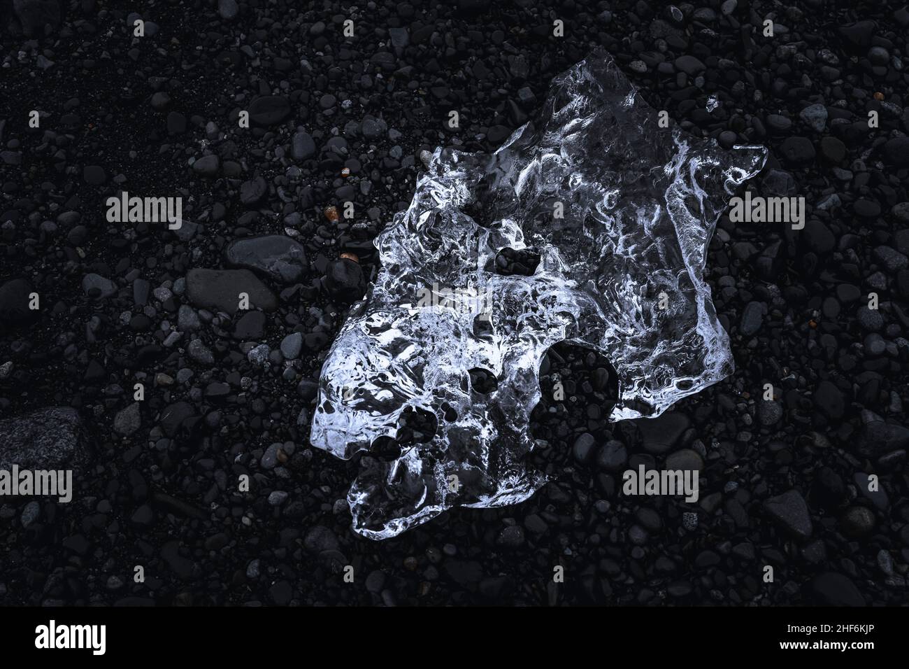 Blocco di ghiaccio, Diamond Beach, Islanda Foto Stock