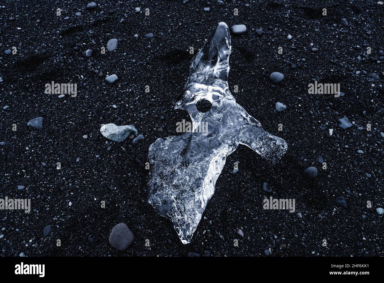 Blocco di ghiaccio, Diamond Beach, Islanda Foto Stock