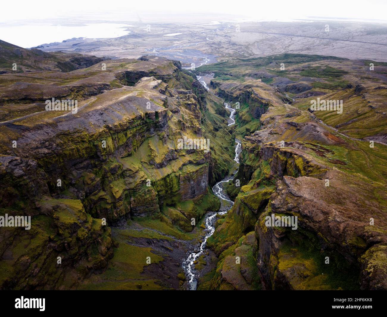 Canyon, valle, Múlagljúfur Canyon, Islanda Foto Stock