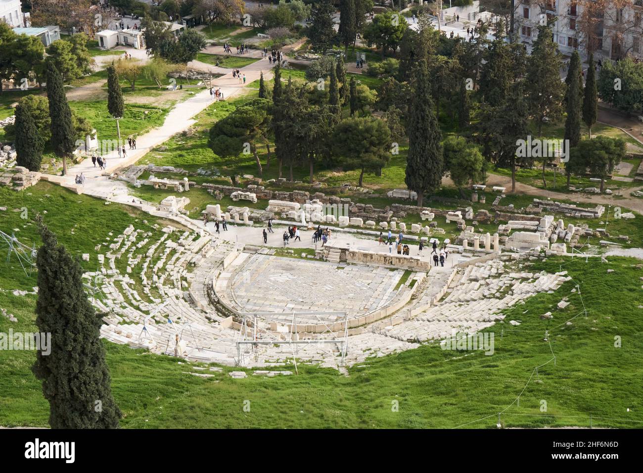 Teatro di Dionuso, il teatro principale dell'antica Atene Foto Stock