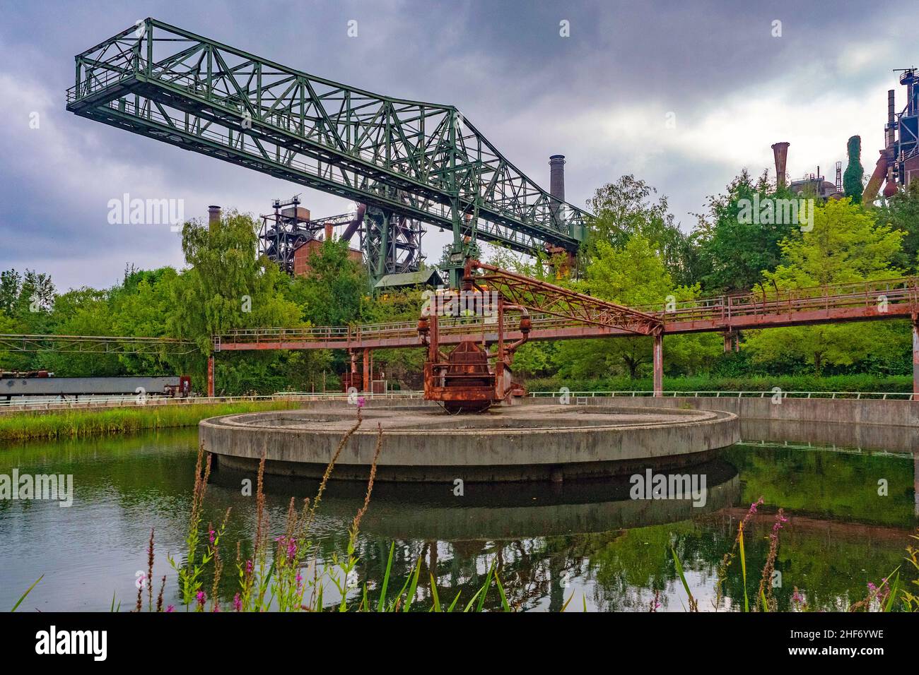 Duisburg, Landscape Park Duisburg-Nord, zona della Ruhr, Renania settentrionale-Vestfalia, Germania Foto Stock