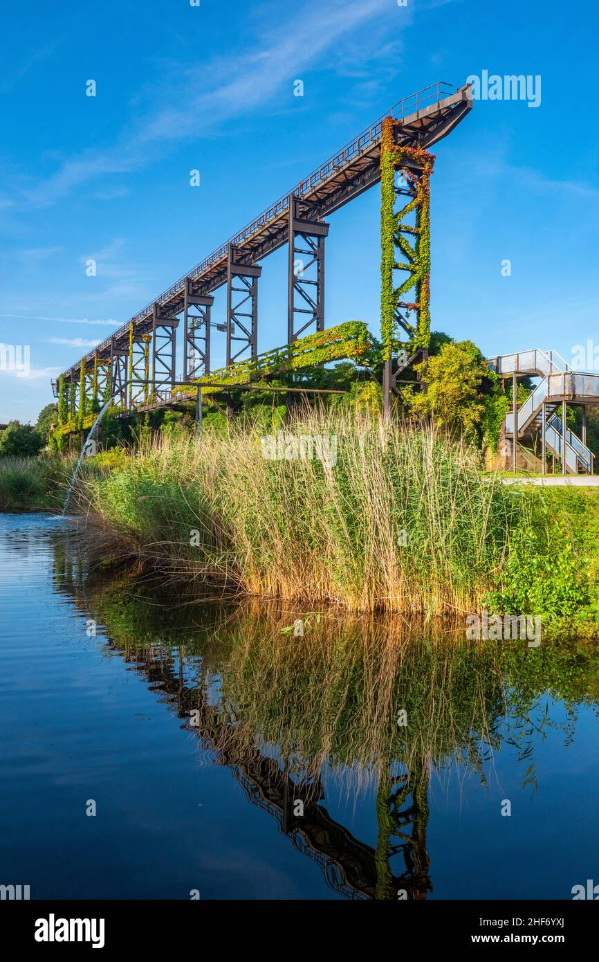 Duisburg, Landscape Park Duisburg-Nord, zona della Ruhr, Renania settentrionale-Vestfalia, Germania Foto Stock