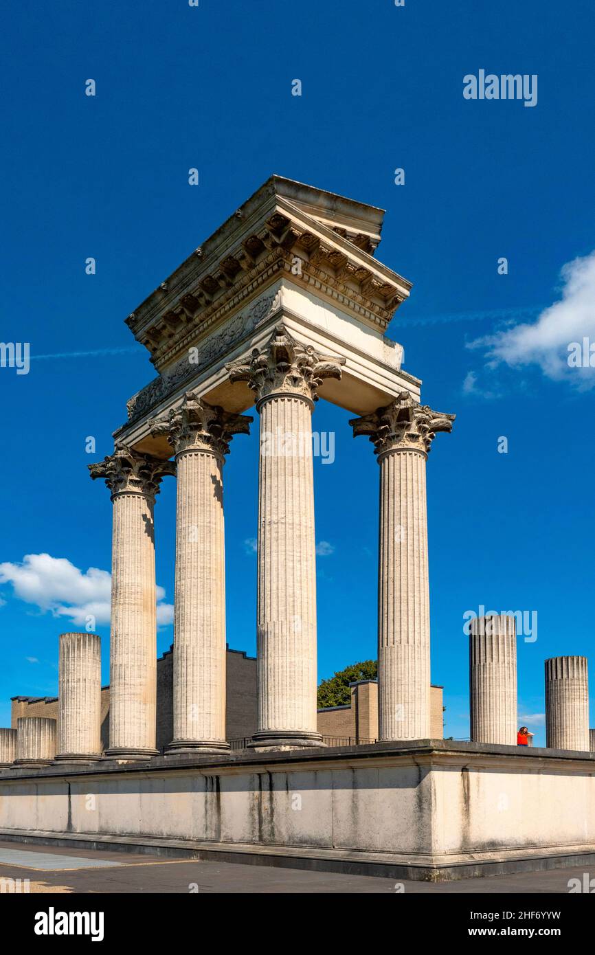 Tempio del porto romano nel parco archeologico di Xanten, Xanten, basso Reno, Nord Reno-Westfalia, Germania Foto Stock