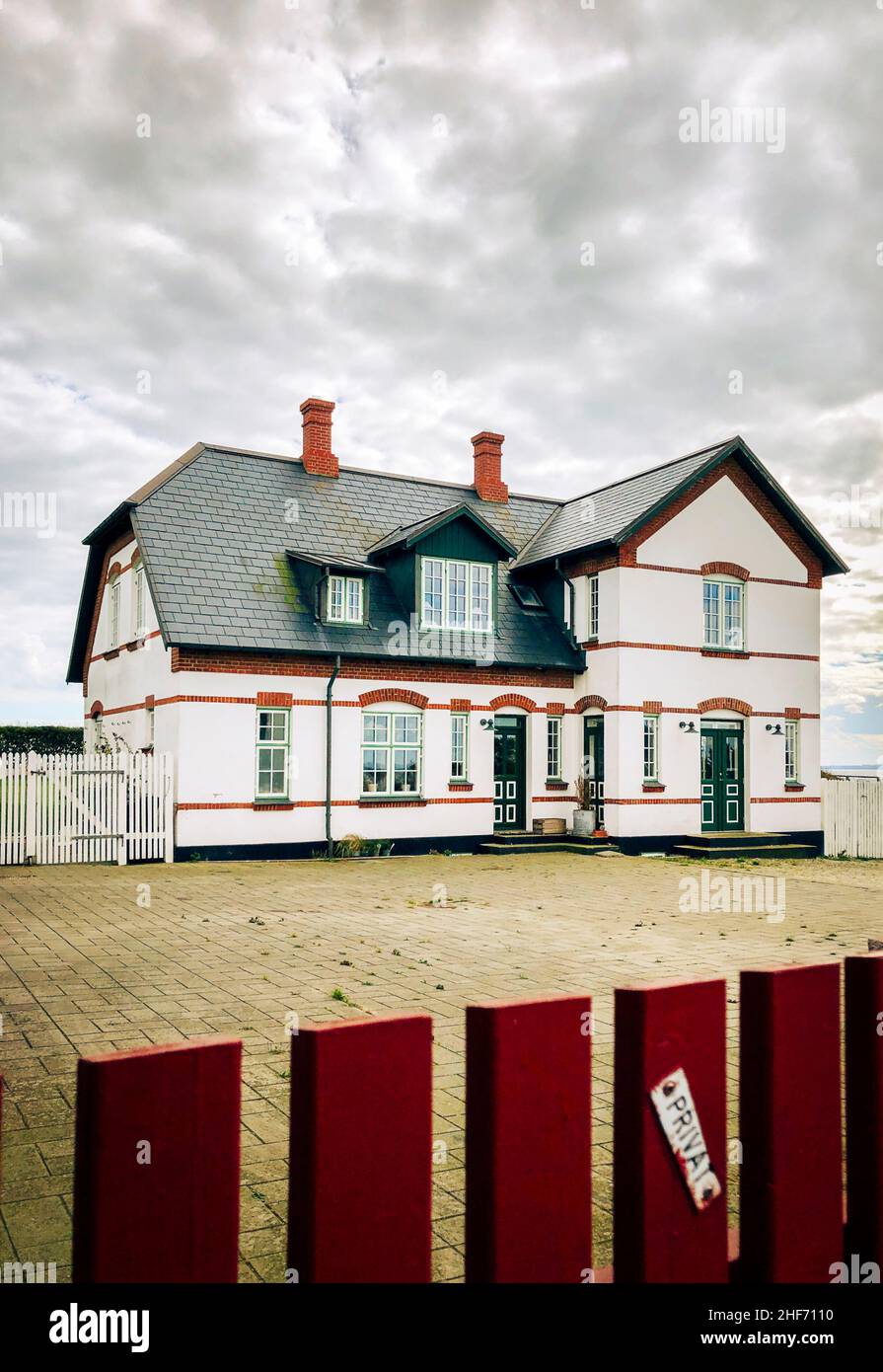 Helnæs, casa, Fyn, Funen, paesaggio, Funen occidentale, Danimarca Foto Stock