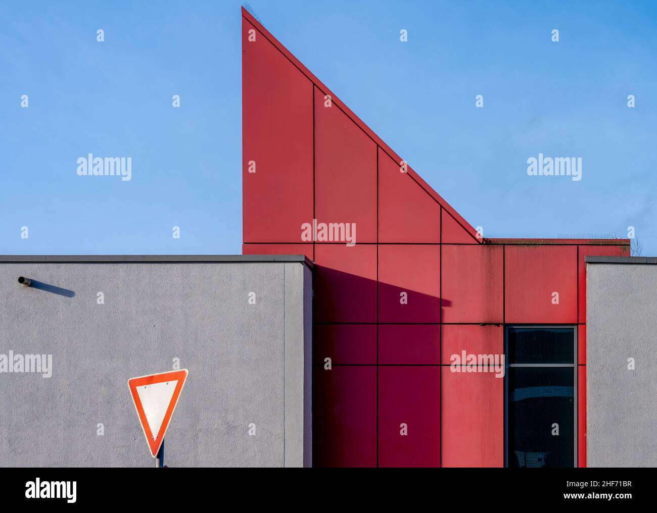 Südring Bottrop centrale, triangoli rossi, dare segno via, Foto Stock