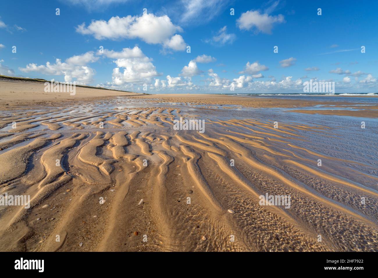 Increspature sulla spiaggia di fronte a Rantum, Sylt Island, Schleswig-Holstein, Germania Foto Stock