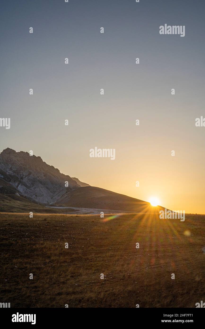 Altopiano di campo Imperatone nel Parco Nazionale del Gran Sasso, Italia Foto Stock