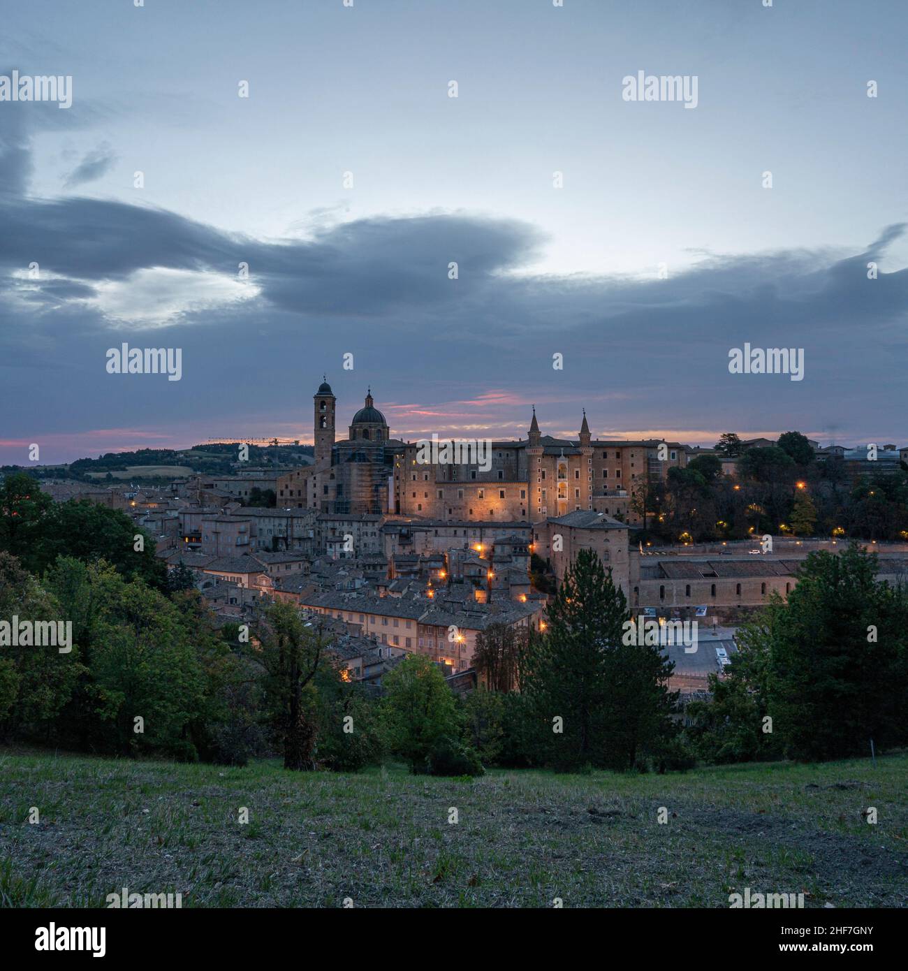 Patrimonio dell'umanità Urbino in provincia di Pesaro e Urbino, Italia Foto Stock