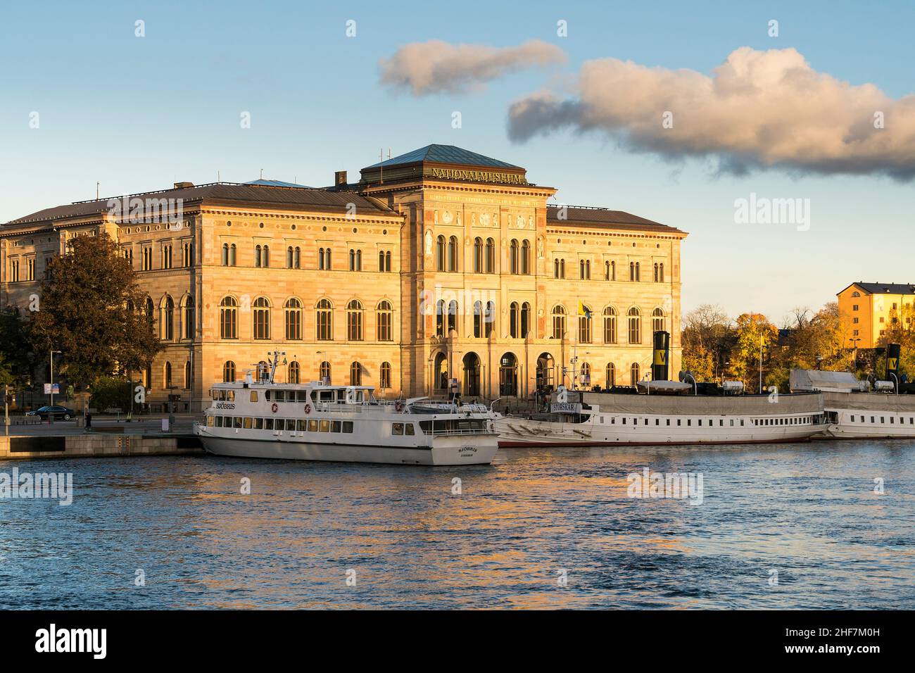 Svezia, Stoccolma, Museo Nazionale alla luce della sera Foto Stock
