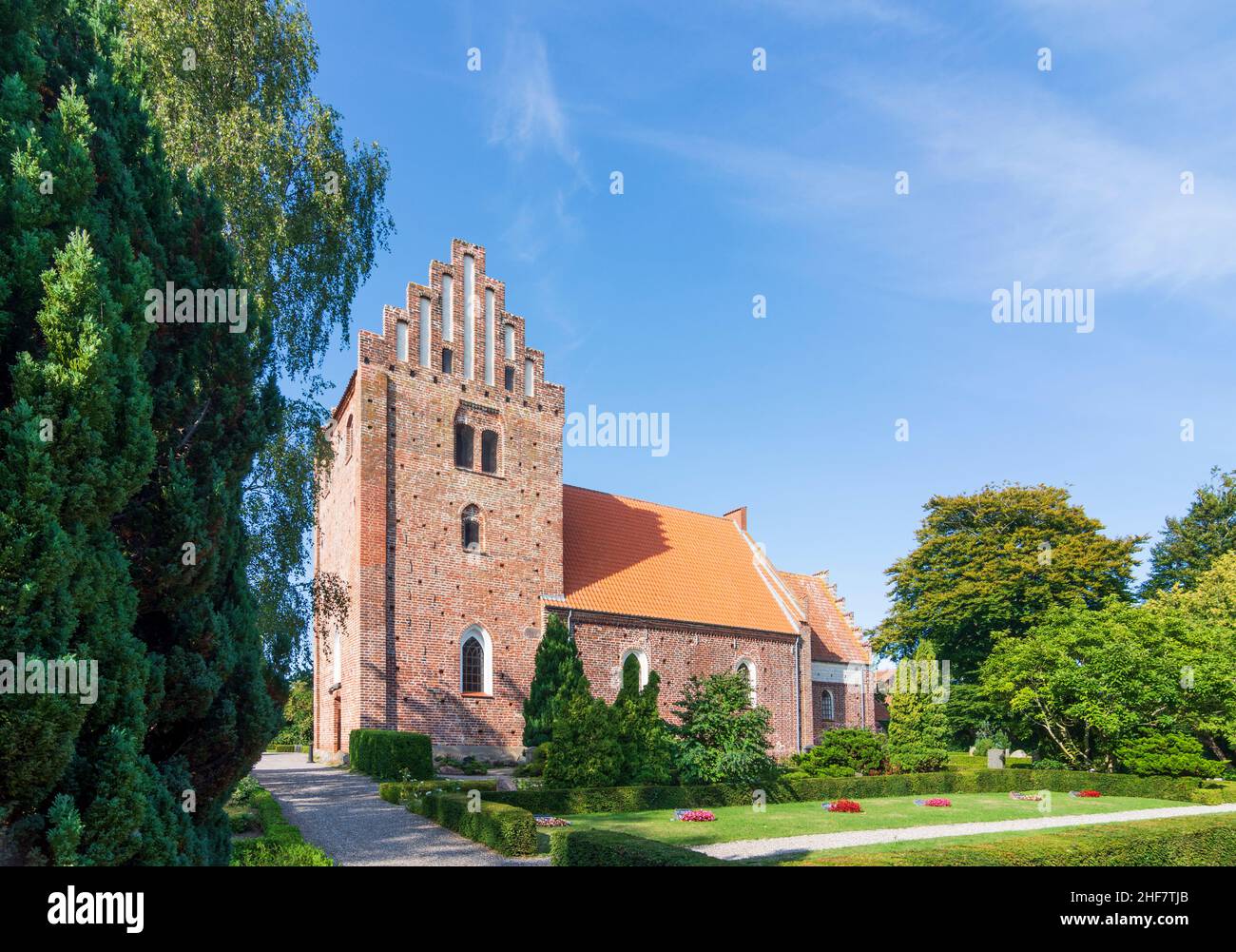 Vordingborg, la chiesa di Keldby, famosa per i suoi affreschi a Keldby, Moen, Danimarca Foto Stock