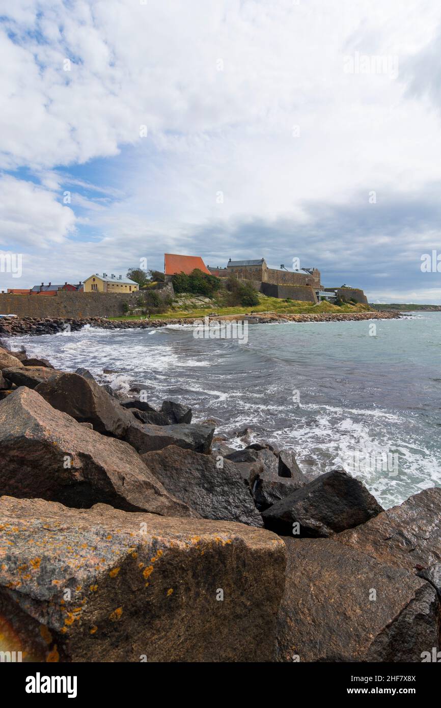 Varberg, Fortezza di Varberg, area marina Kattegat a Hallands Län, Svezia Foto Stock