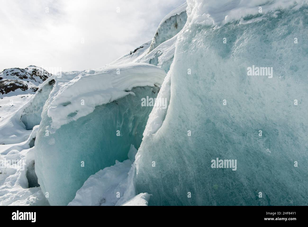 Ghiaccio del ghiacciaio, ghiacciaio Morteratsch Foto Stock