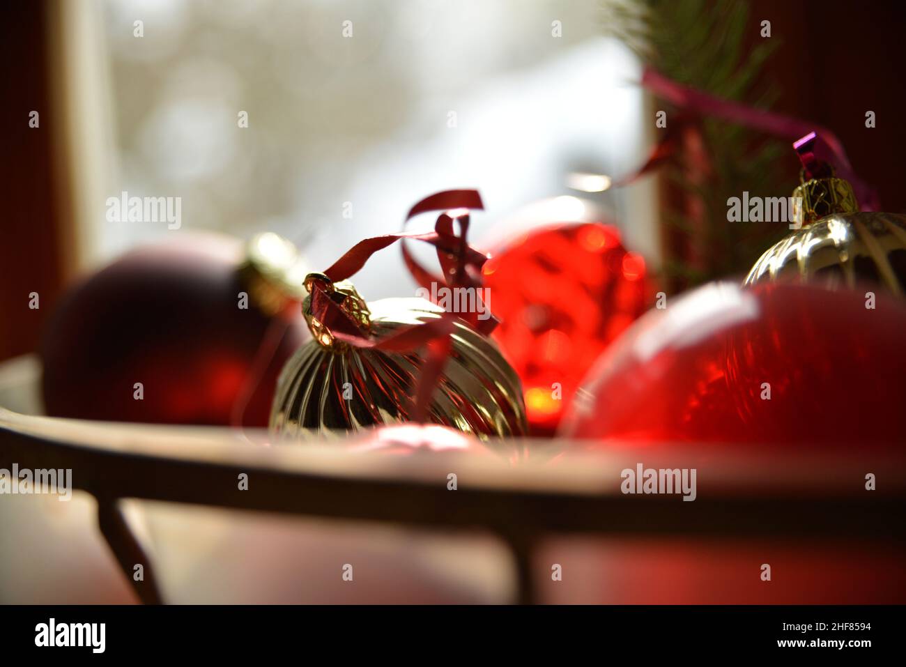 Decorazioni natalizie, decorazioni, Avvento, mercatino di Natale Foto Stock