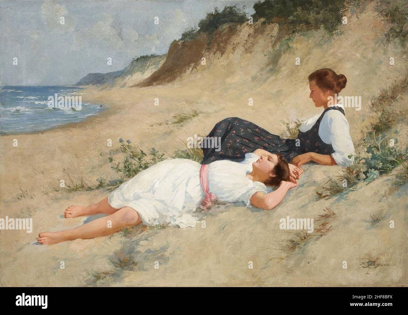 Hermann Seeger - Zwei Mädchen am Strand. Foto Stock