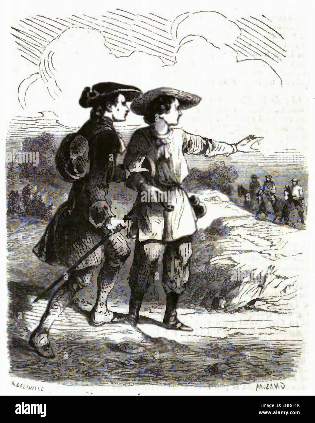 Sabbia - Œuvres illustrées de George Sand, vol 8, 1855 (pagina 180 ritaglio). Foto Stock