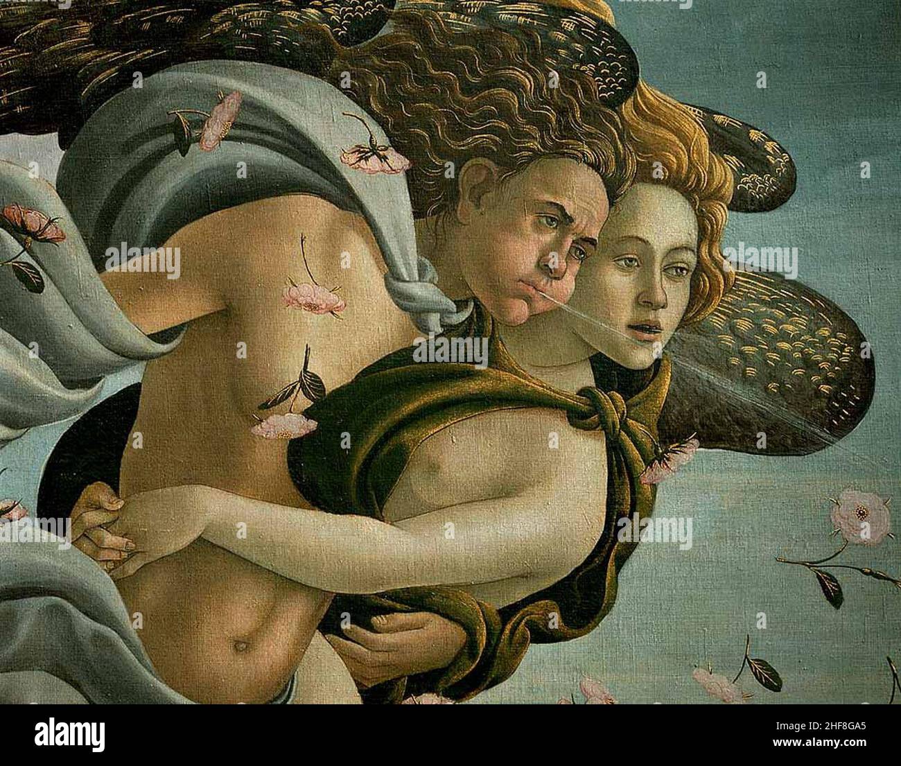 Sandro Botticelli - la nascita di Venere (dettaglio) Foto Stock