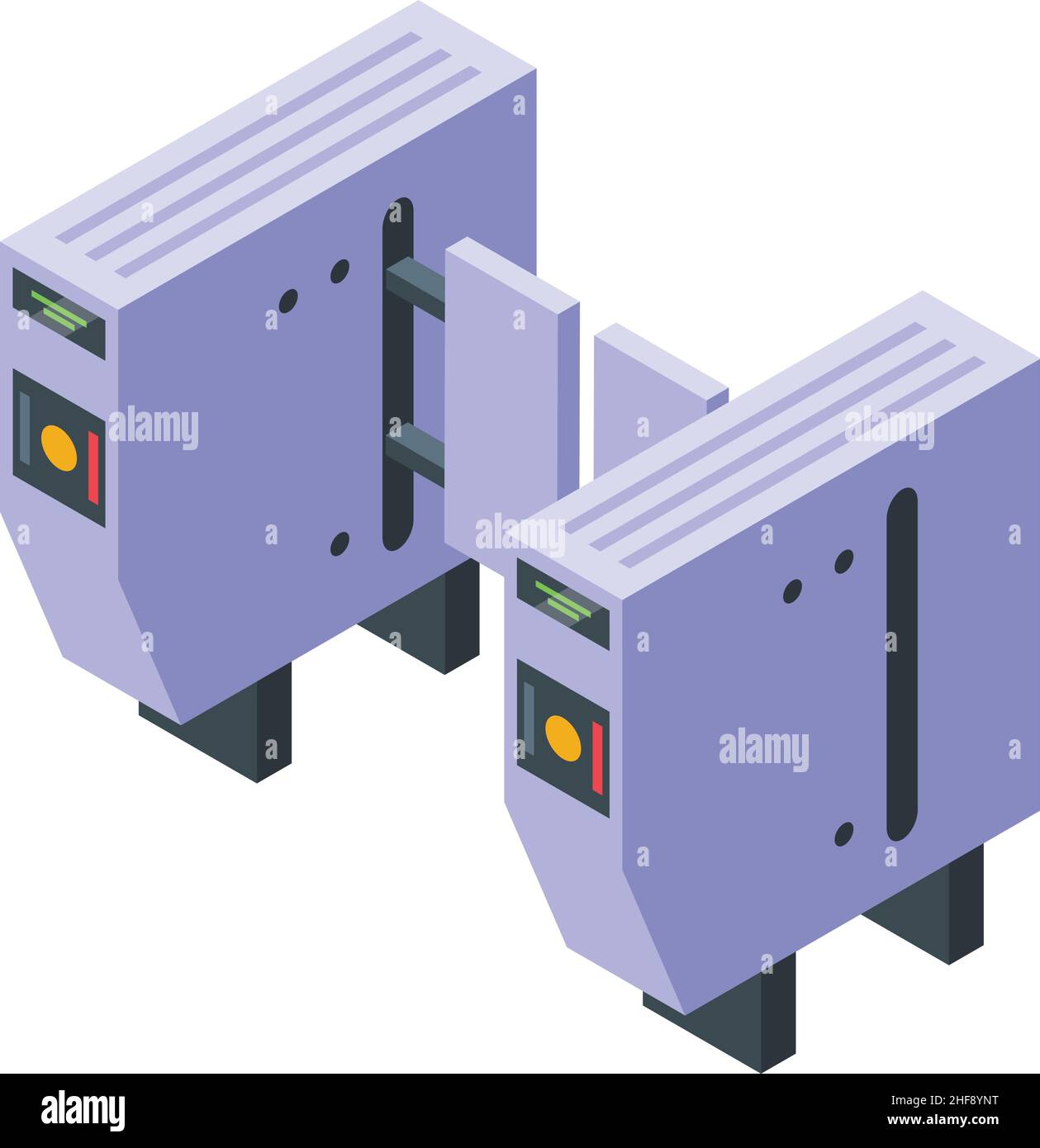 Vettore isometrico icona barriera di pagamento Metro. Scheda metropolitana. Trasporto staion Illustrazione Vettoriale