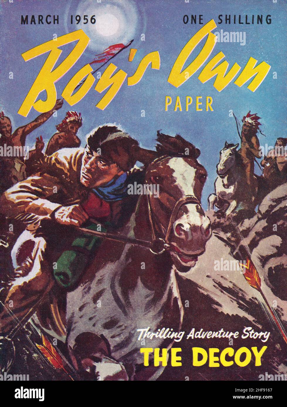 Copertina della rivista vintage del Boy's Own Paper per marzo 1956. Foto Stock