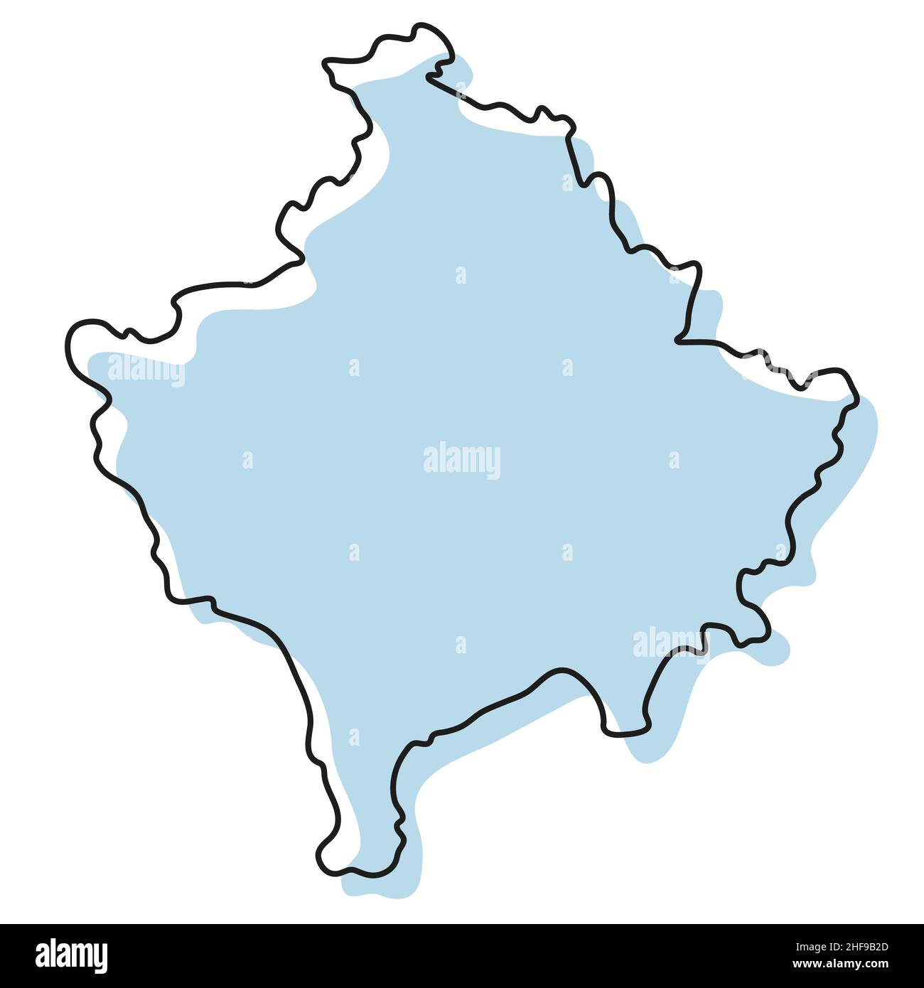 Mappa Stilizzata Semplice Dell Icona Del Kosovo Mappa Di Schizzo Blu   Mappa Stilizzata Semplice Dell Icona Del Kosovo Mappa Di Schizzo Blu Dell Illustrazione Del Kosovo 2hf9b2d 