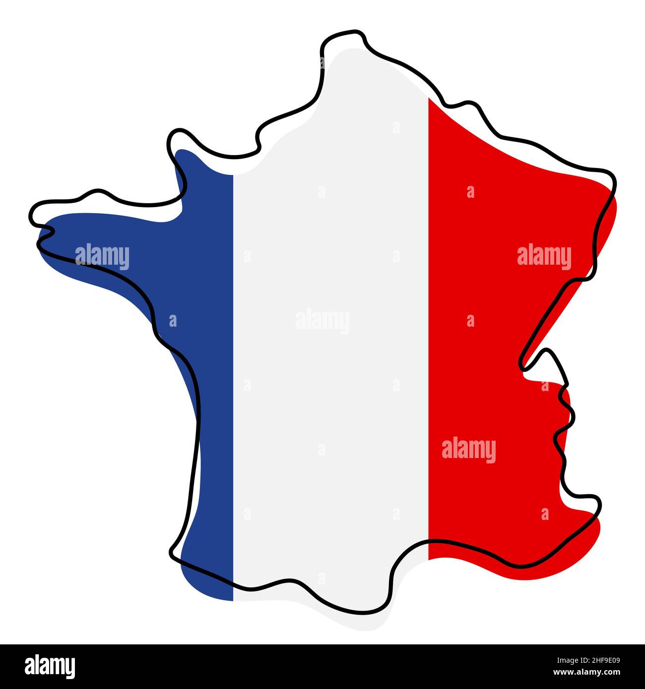 mappa-stilizzata-della-francia-con-l-icona-della-bandiera-nazionale