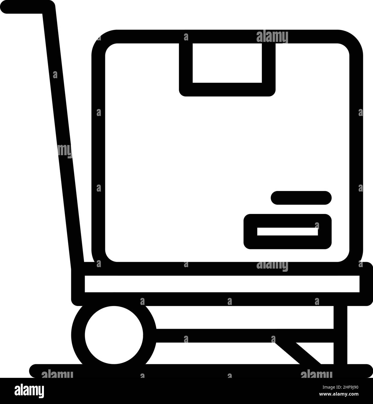 Vettore di contorno dell'icona della casella di riposizionamento della scheda. Mobili per la casa. Società di carico Illustrazione Vettoriale