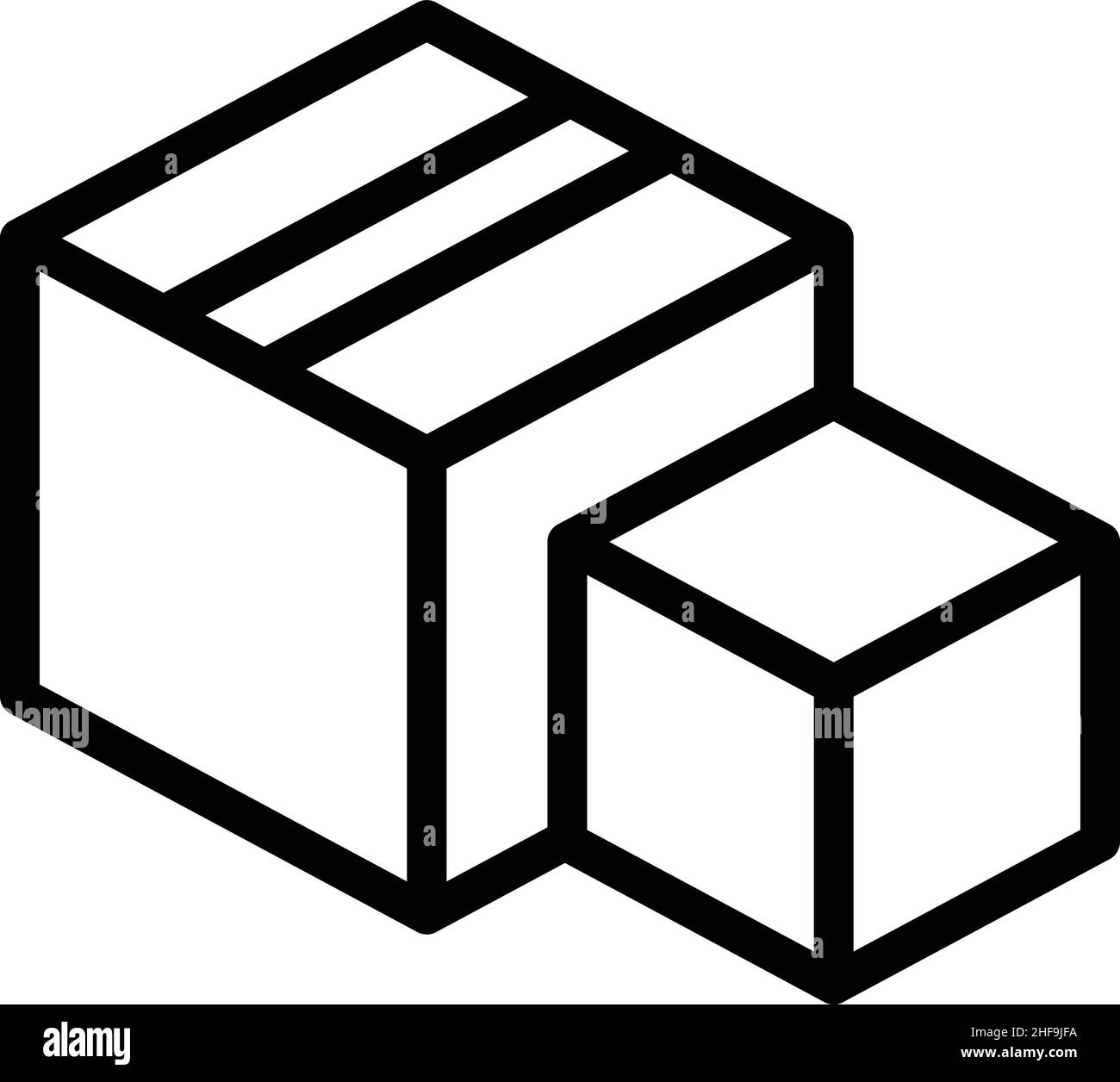 Vettore di contorno icona della scatola per mobili. Sposta servizio. Vano di carico Illustrazione Vettoriale