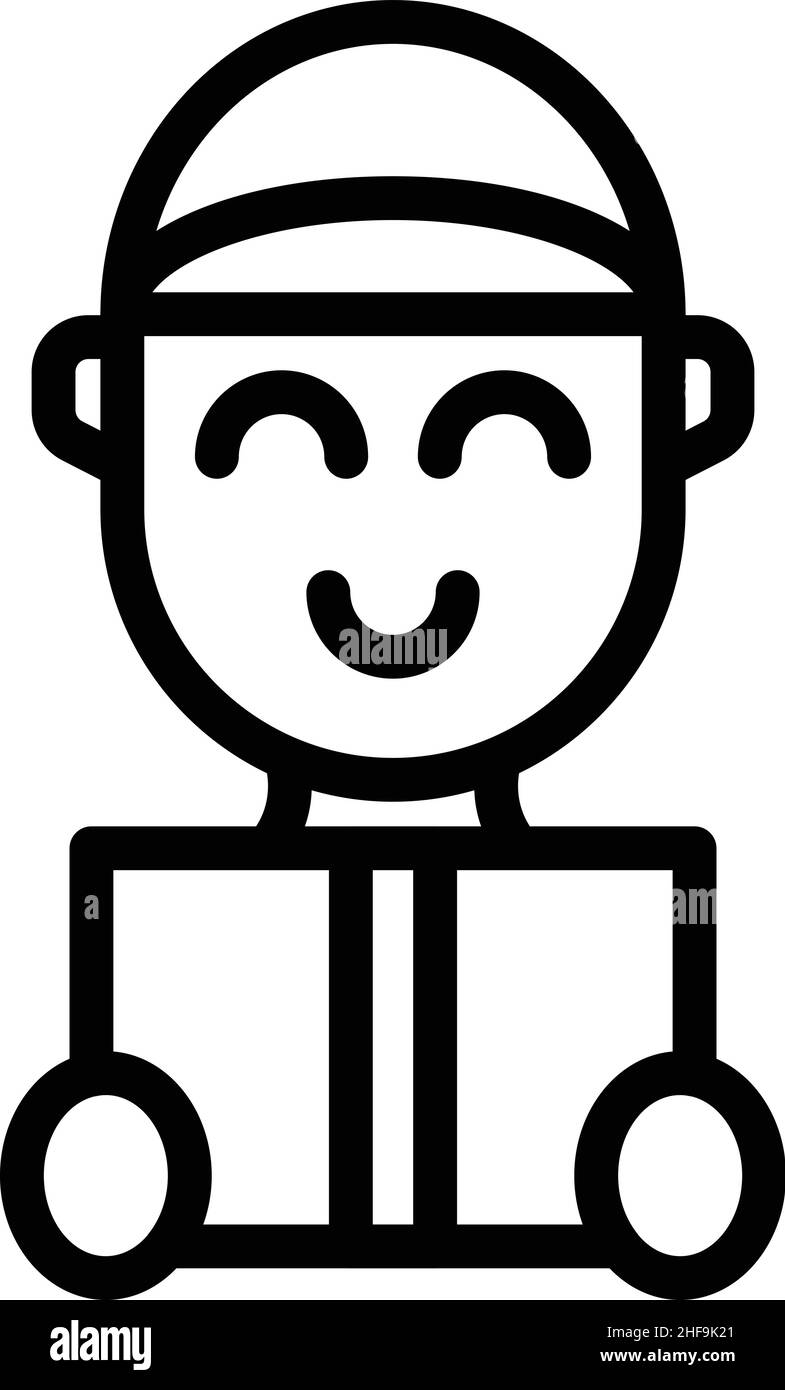 Vettore contorno icona casella manuale di consegna. Servizio di trasferimento. Sposta a casa Illustrazione Vettoriale