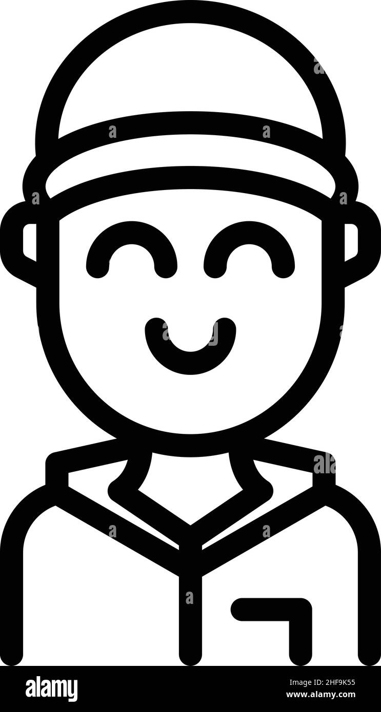 Vettore contorno icona Courier. Rilocazione del servizio. Spostamento a casa Illustrazione Vettoriale