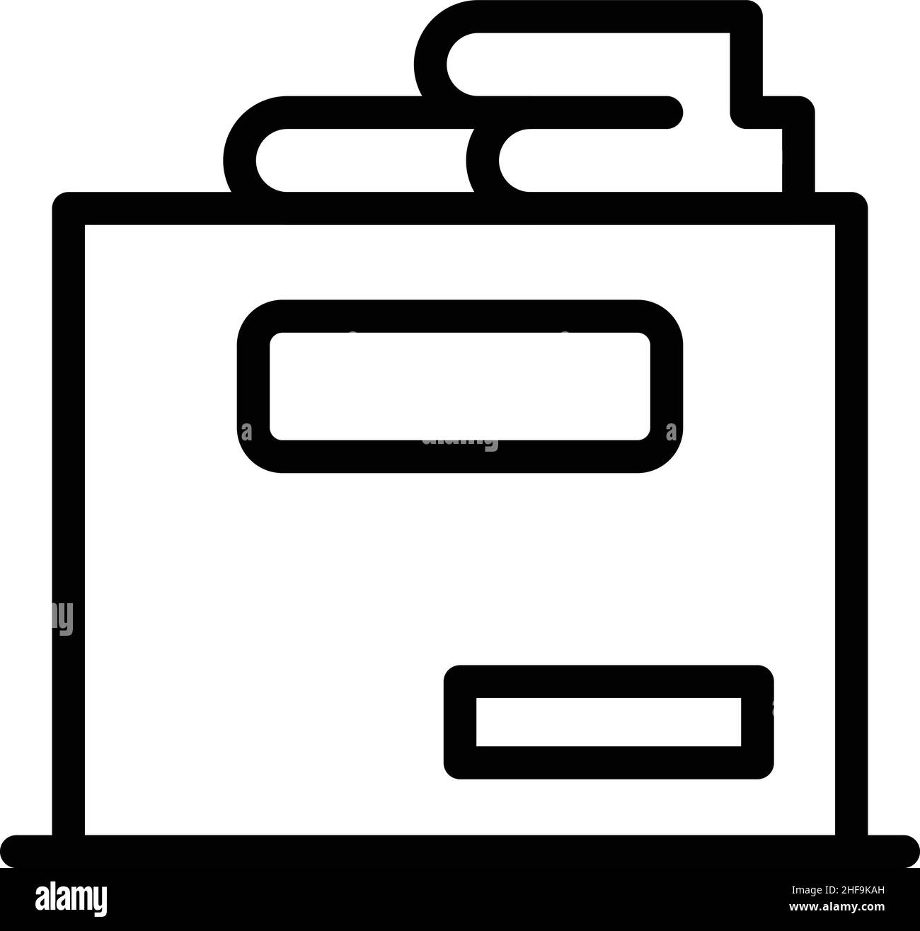 Vettore contorno icona casella libro. Trasloco casa. Sposta servizio Illustrazione Vettoriale