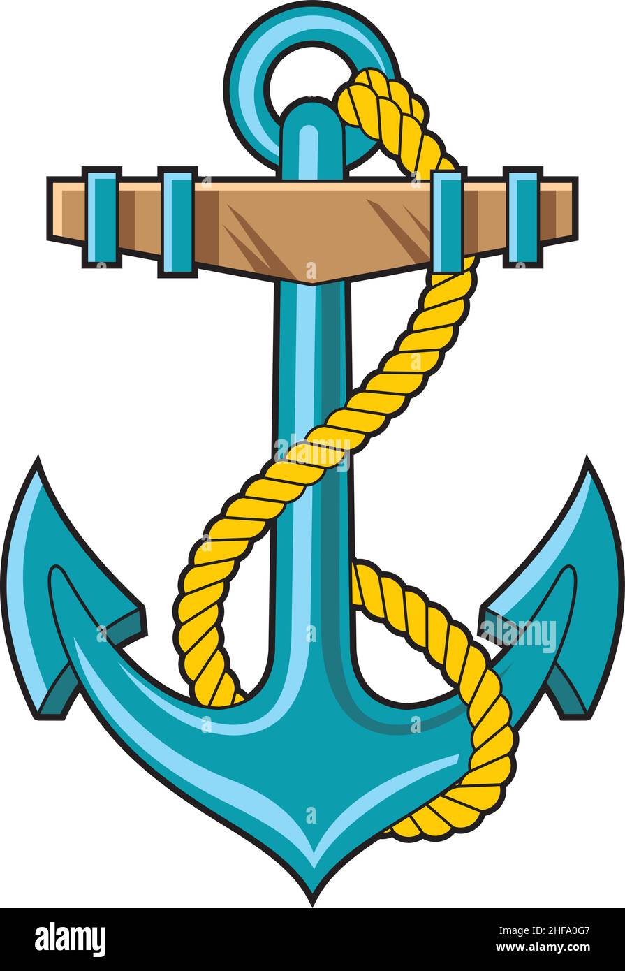 Illustrazione di Anchor and Rope Vintage Illustrazione Vettoriale
