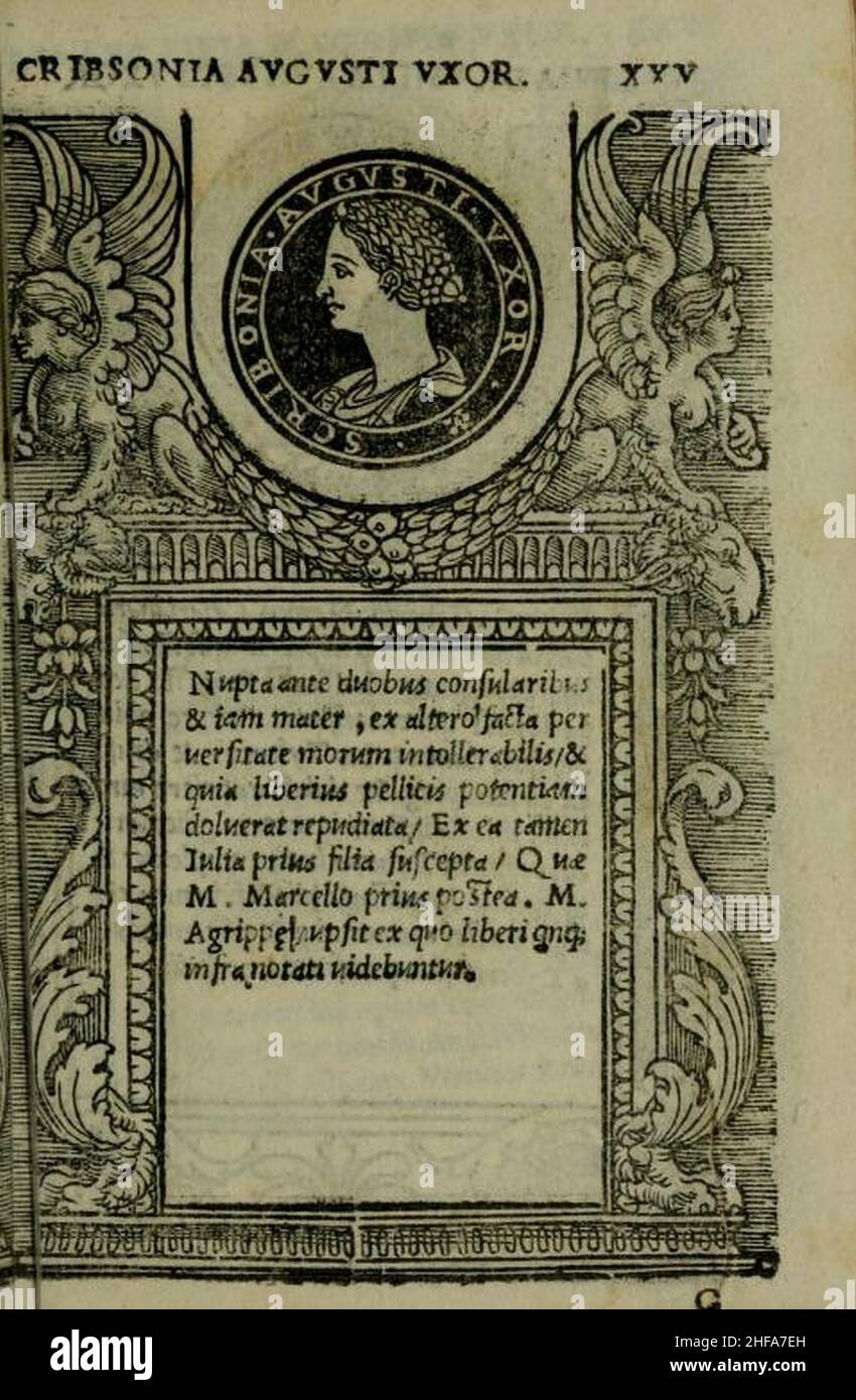 Scribonia, moglie di Augusto. Foto Stock