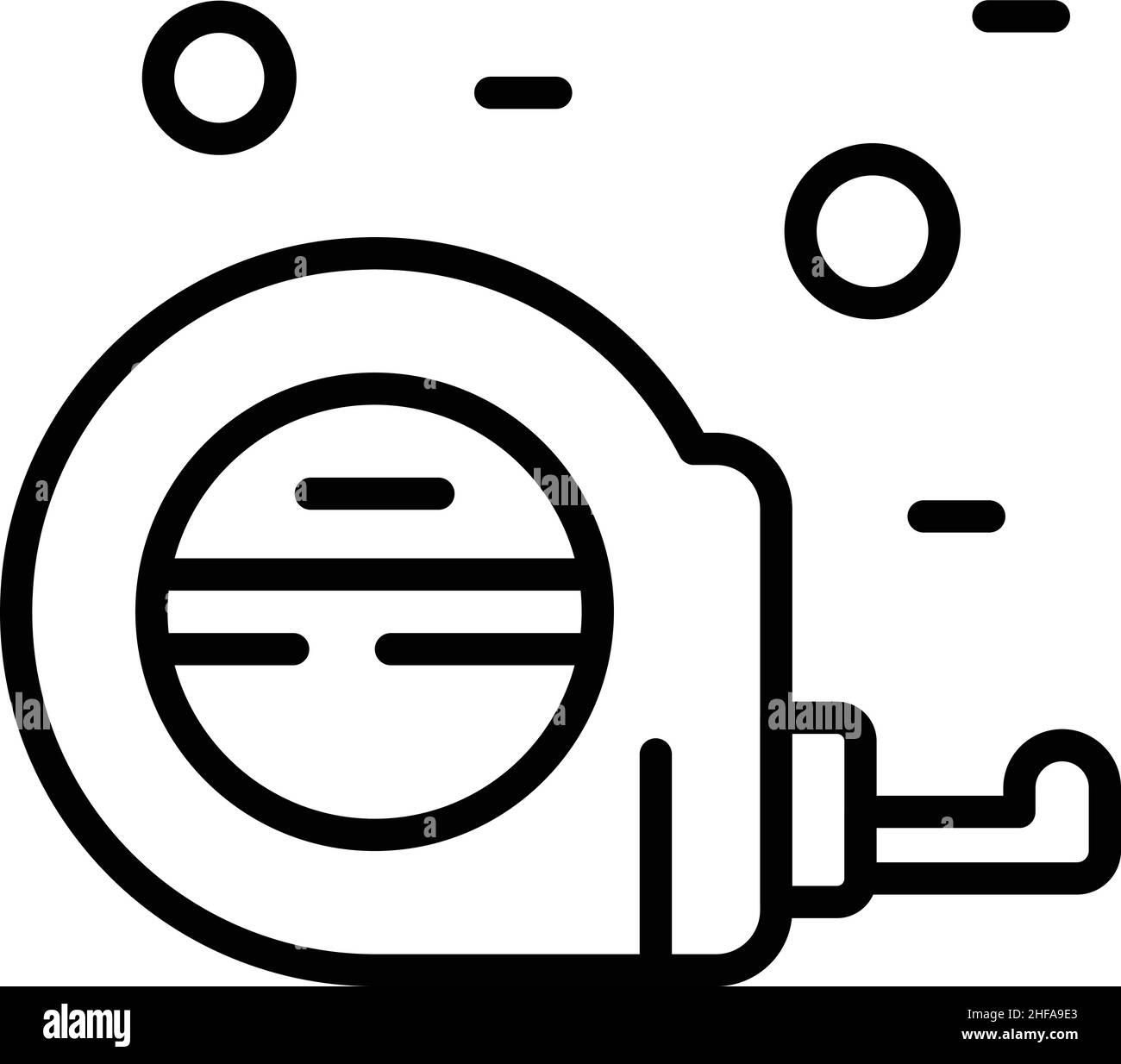 Nastro di misurazione icona contorno vettore. Costruttore di lavoratori. Mortaio di mattone Illustrazione Vettoriale