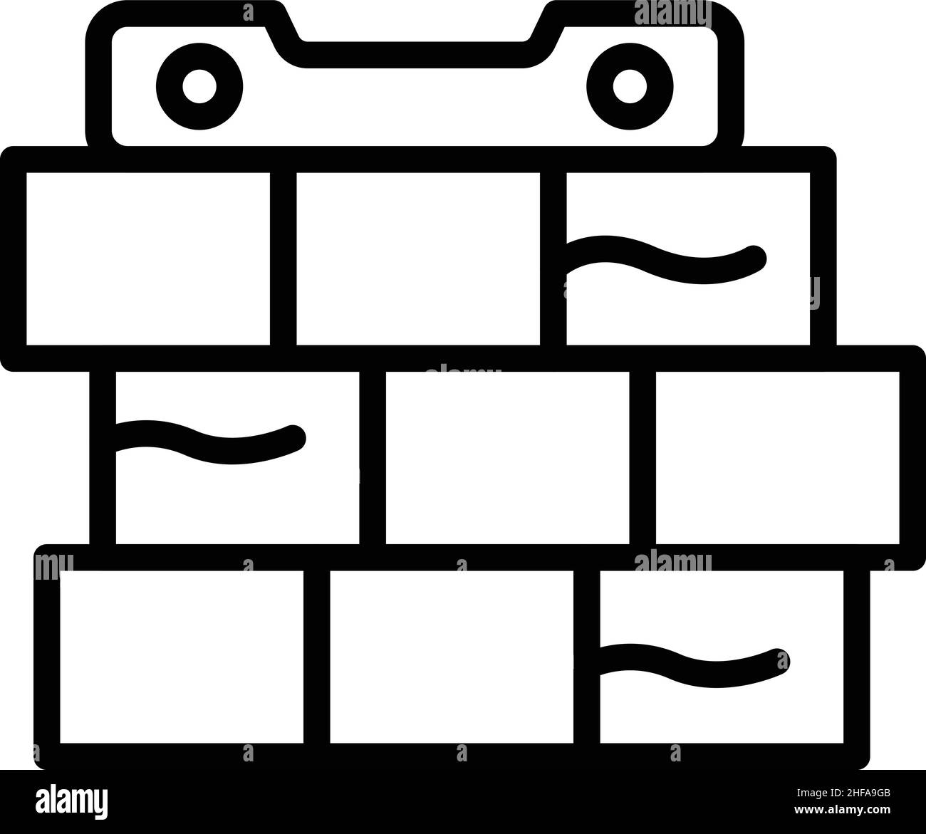 Mattone mortar livello icona contorno vettore. Costruttore di lavoratori. Muro di costruzione Illustrazione Vettoriale