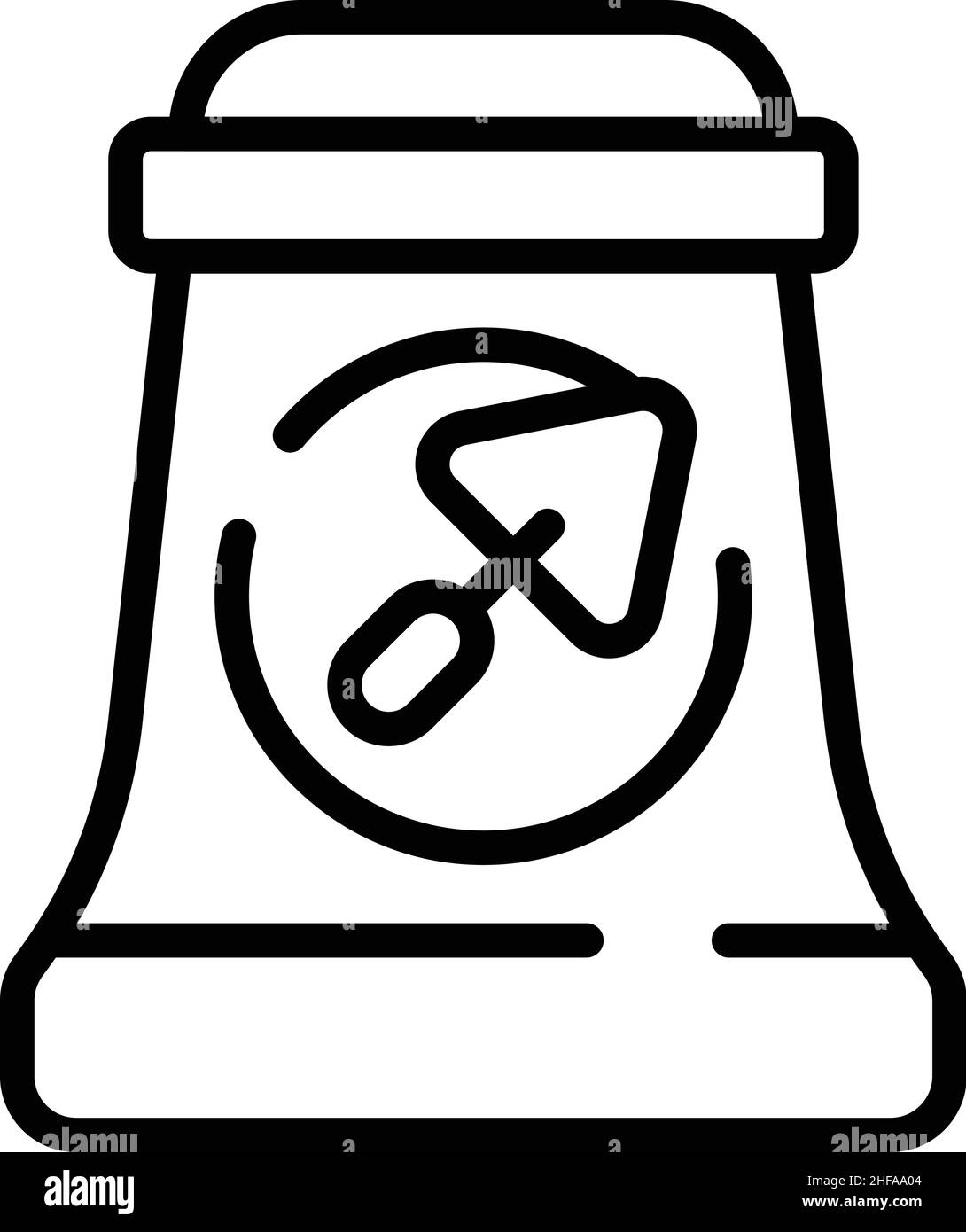 Mortar sacco icona contorno vettore. Muro di pietra. Costruzione di mattone Illustrazione Vettoriale