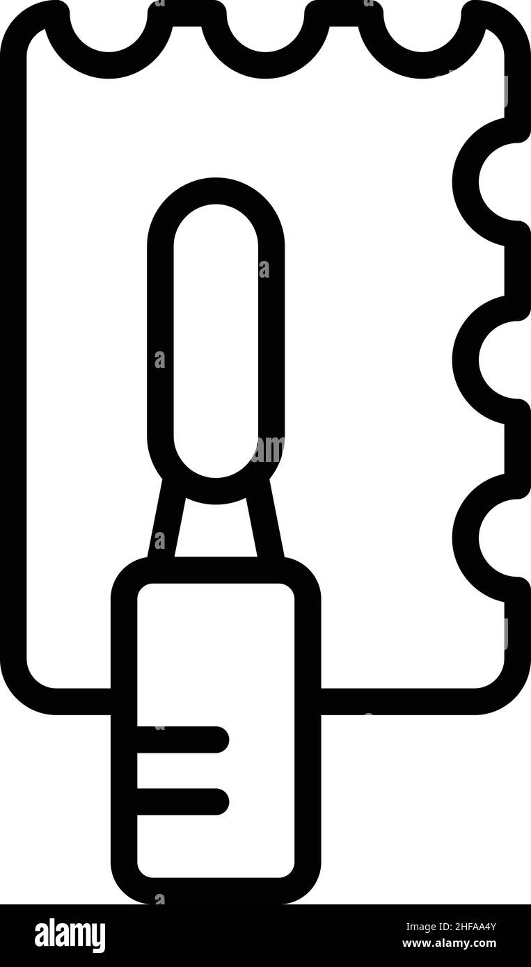 Vettore di contorno icona della cazzuola in acciaio. Pietra del sito. Cemento duro Illustrazione Vettoriale