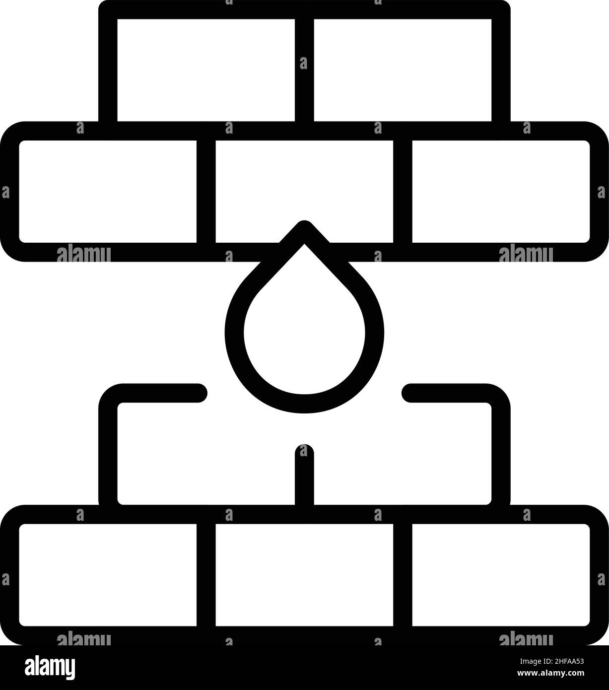 Muro di cemento mattone icona contorno vettore. Strato di pietra. Costruzione di mortaio Illustrazione Vettoriale
