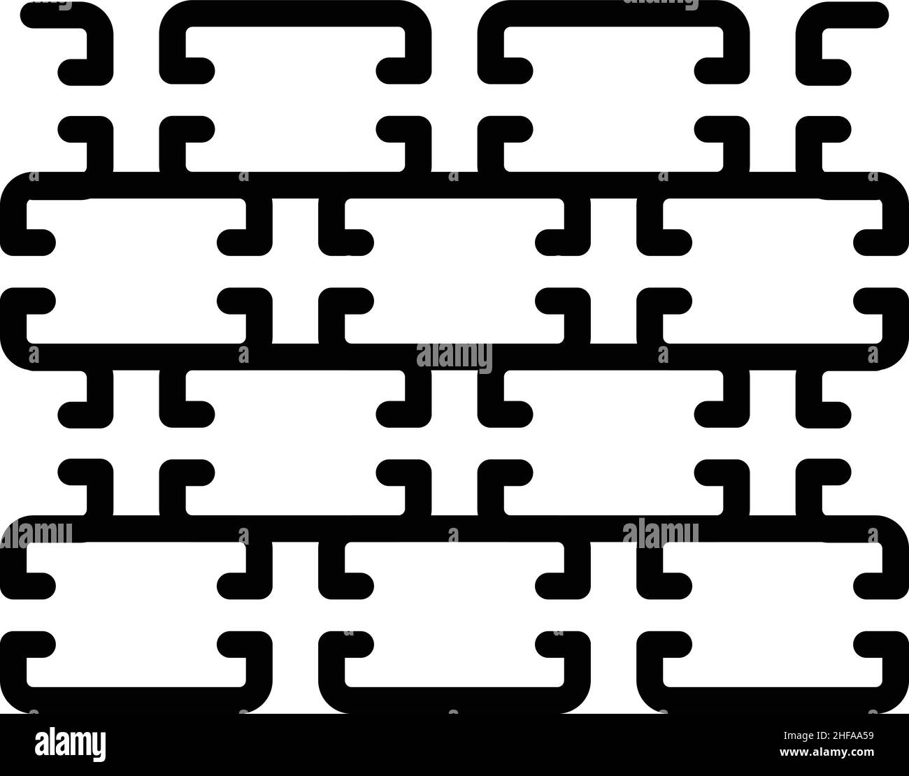 Nuovo modello di contorno icone mattone. Pietra del sito. Parete mortaio Illustrazione Vettoriale