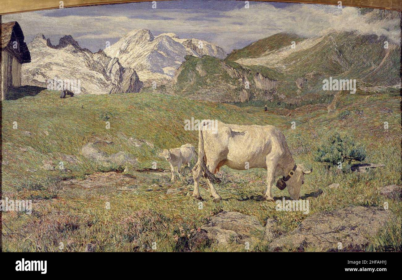 Segantini - pascoli primaverili, 1896, 2336. Foto Stock