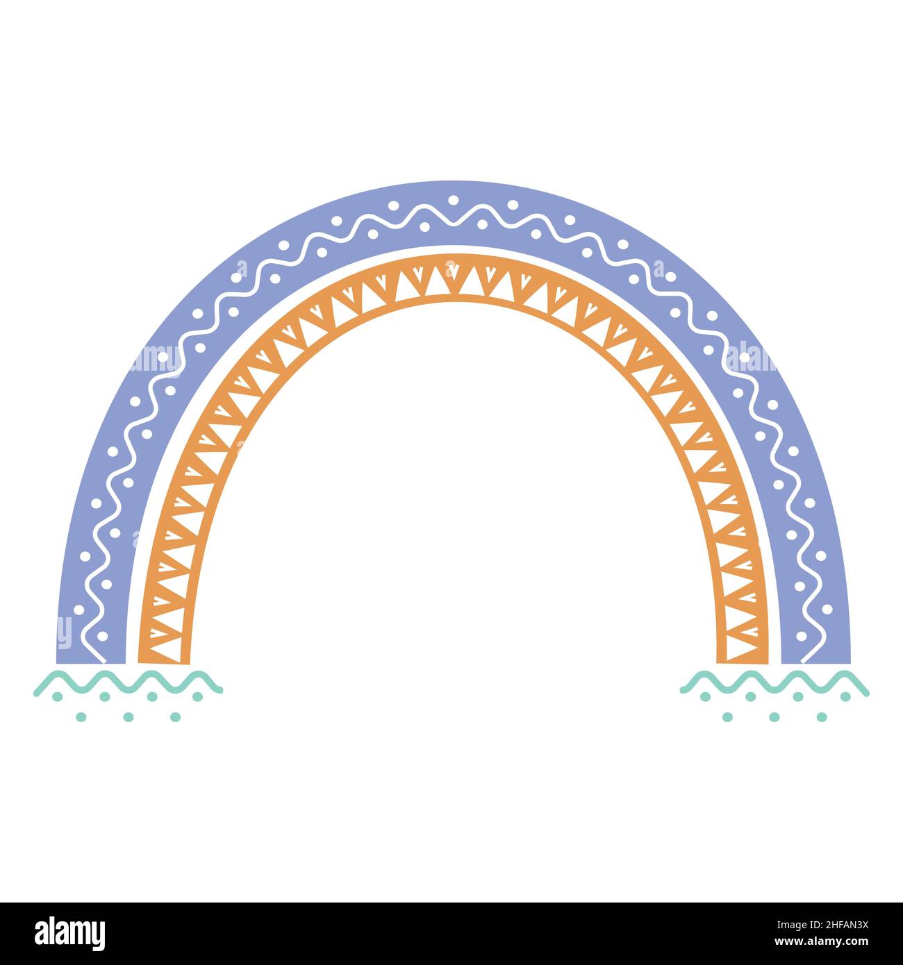 Boho arcobaleno per la stanza dei bambini astratto illustrazione vettoriale Illustrazione Vettoriale