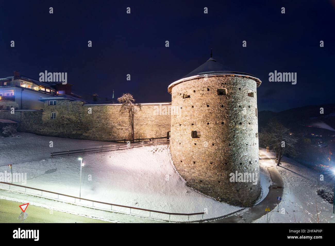 Radstadt: Hexenturm (Torre delle Streghe) delle mura cittadine di Pongau, Salisburgo, Austria Foto Stock