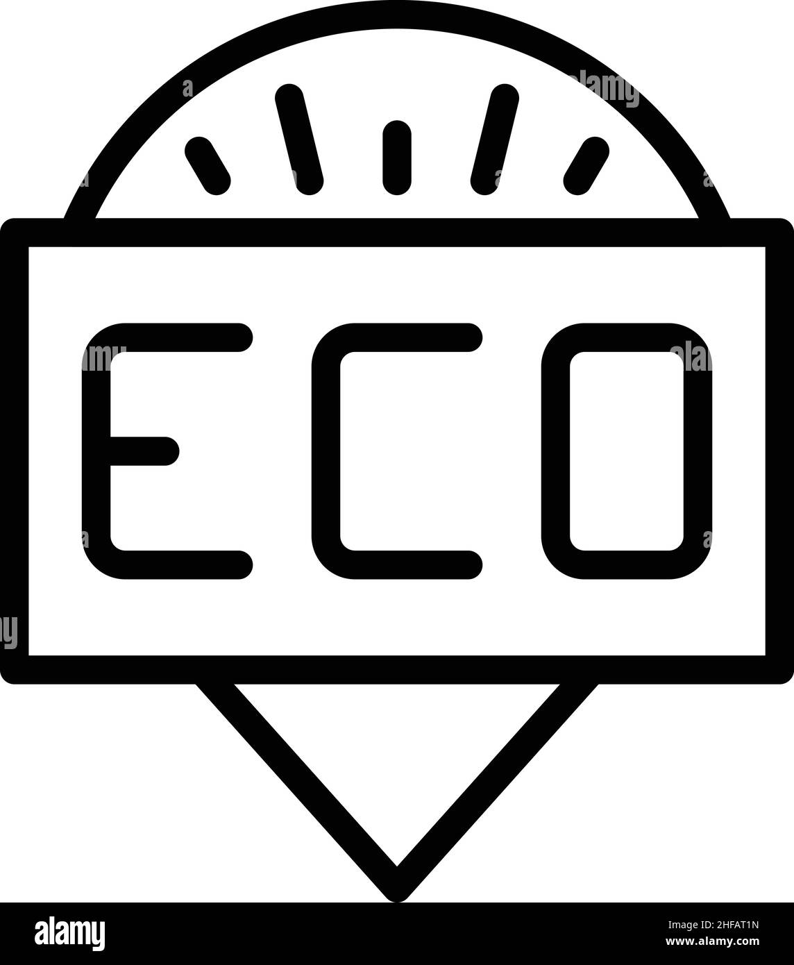 Vettore di contorno dell'icona di viaggio ECO. Famiglia Forest. Viaggio ecologico Illustrazione Vettoriale