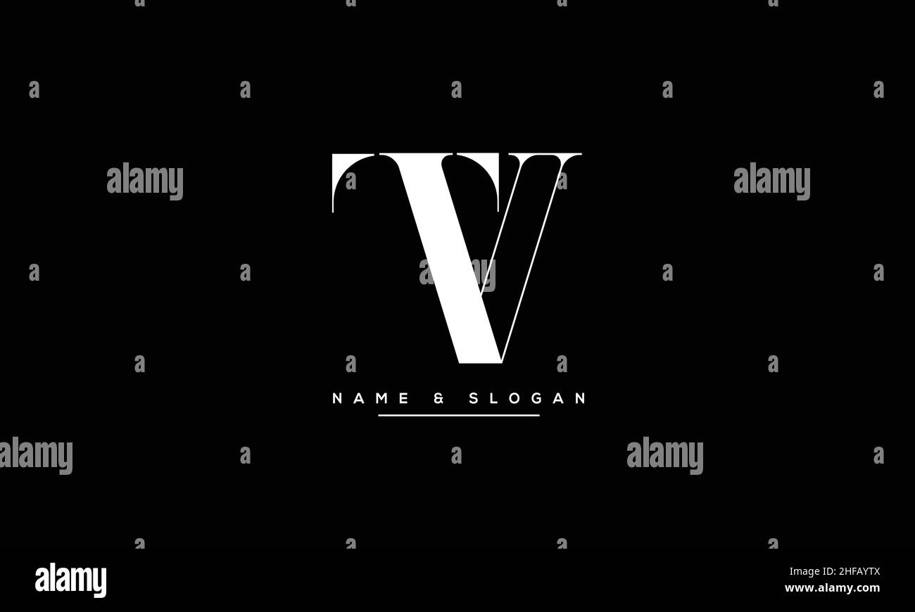 TV, VT Abstract Letters Logo monogramma Illustrazione Vettoriale