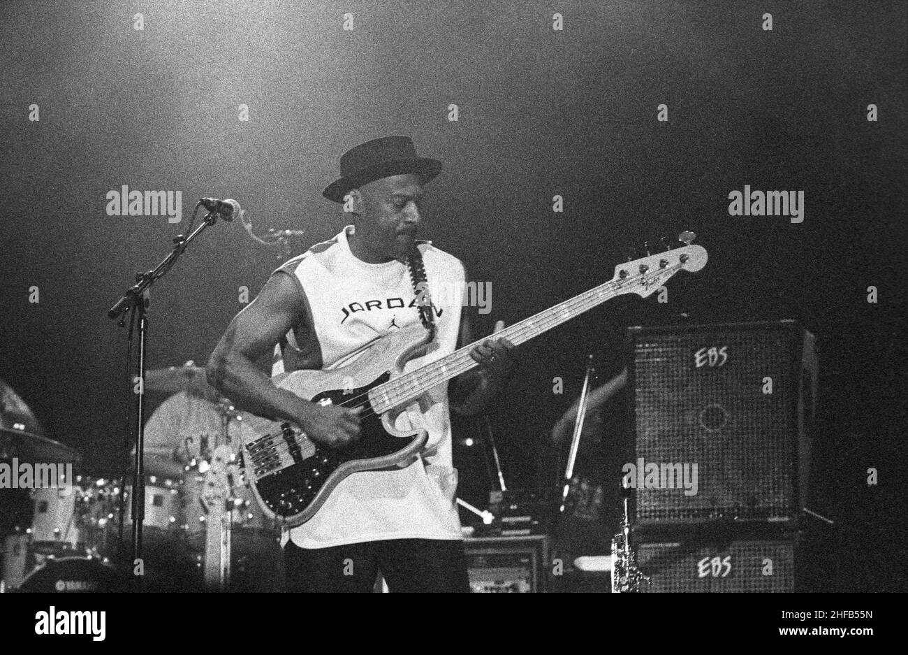 Marcus Miller in concerto al Vauvert Jazz Festival. Gard, Occitanie, Francia Foto Stock