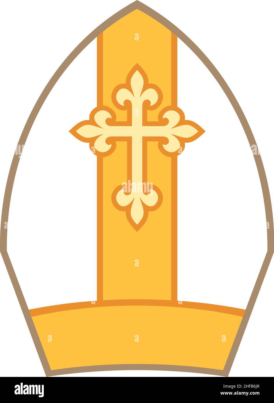 Illustrazione del vettore vescovile Mitre (Mitre) Illustrazione Vettoriale