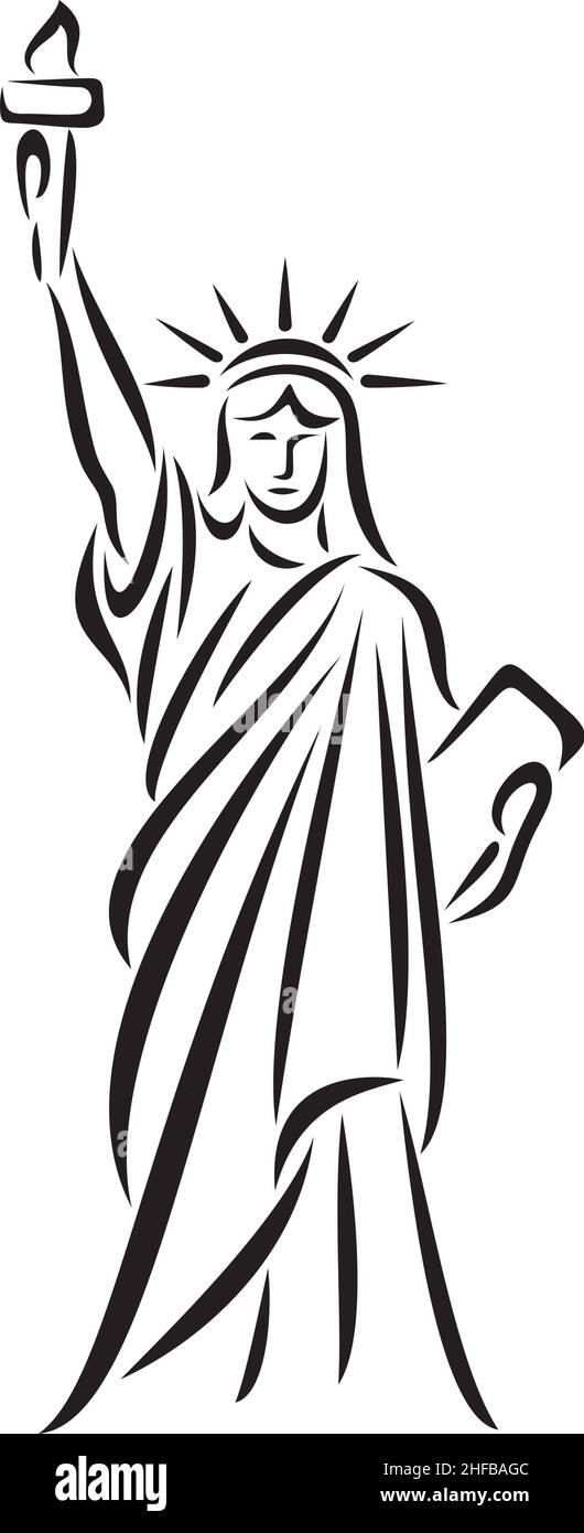 Statua di Liaberty in New York Vector illustrazione Illustrazione Vettoriale