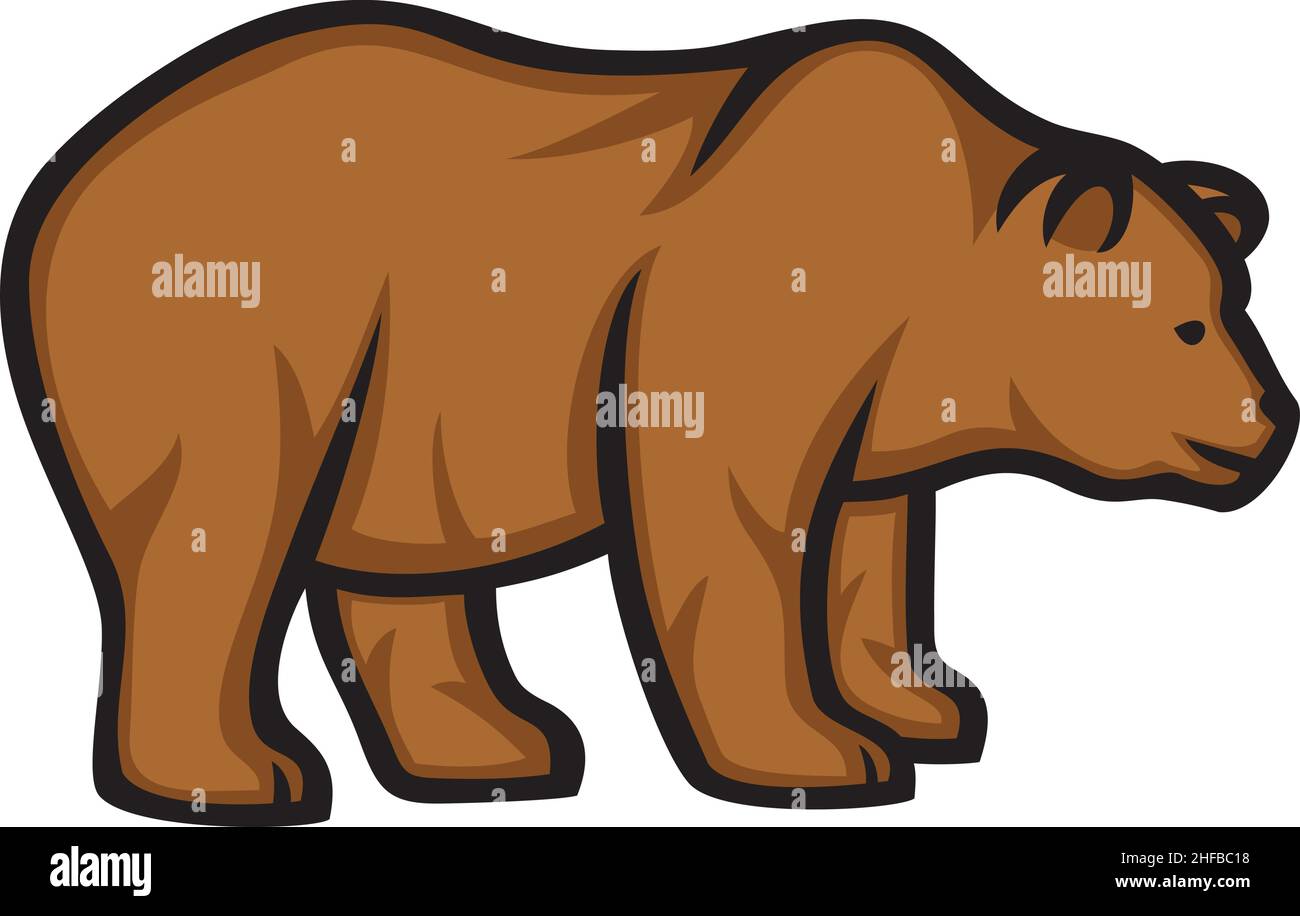 Illustrazione vettoriale dell'orso selvatico (grizzly) Illustrazione Vettoriale